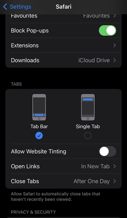 Turn Off Auto Close Tabs