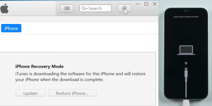 iTunes will now detect your phone in recovery mode