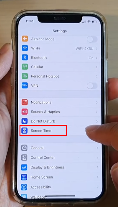 Tap the Screen Time from the Settings