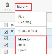 select Inbox under the subsection Move to