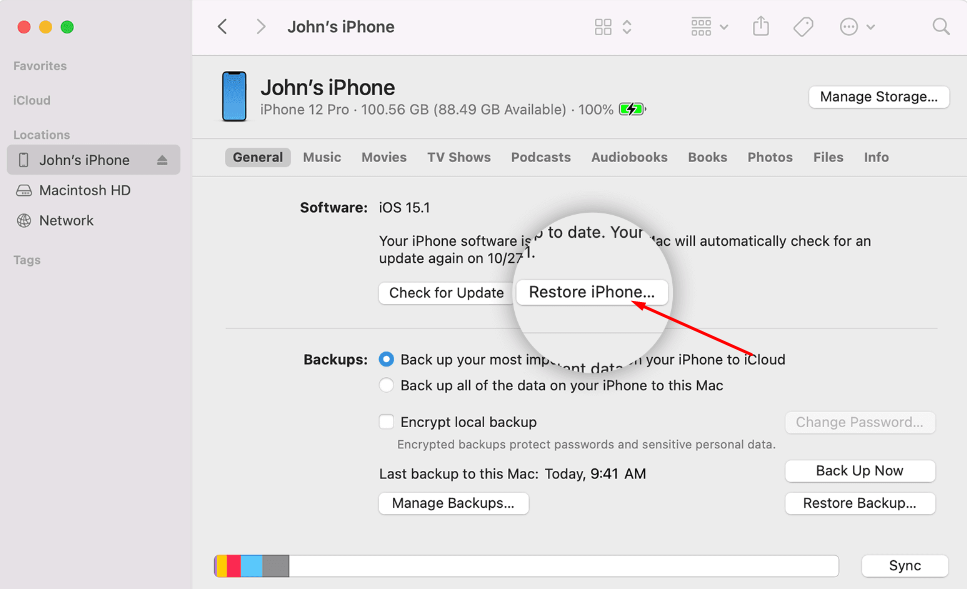  Restore on iTunes to Ensure Security Lockout on iPhone and iPad