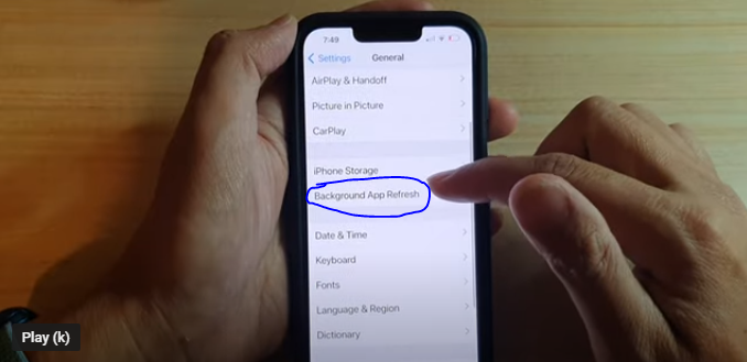 Click on Background App Refresh