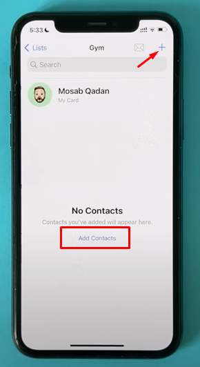 Open the new list to add contacts