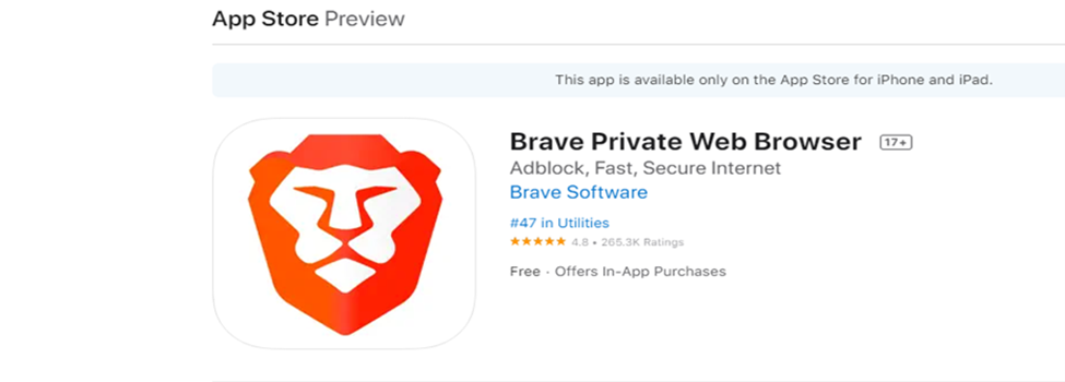 Brave Private Browser, Adblock for iPhone