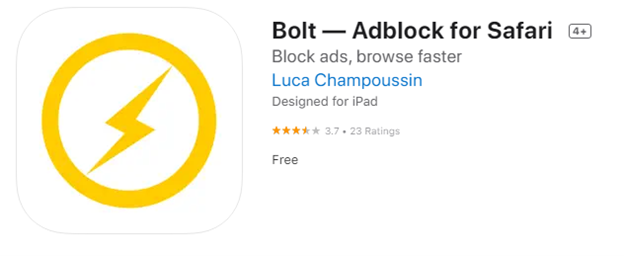 Bolt – Adblock for iPhone