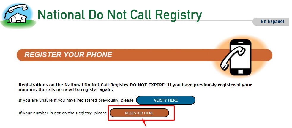 Register for the Do Not Call Registry