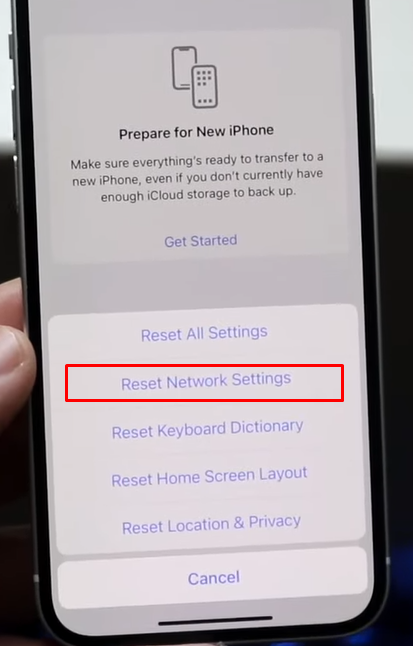 Reset Or Reboot Network Settings on iphone