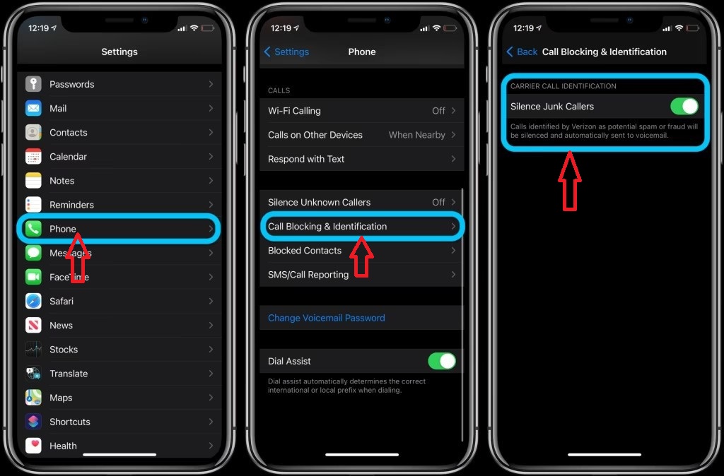 Switching on the Silence Junk Callers