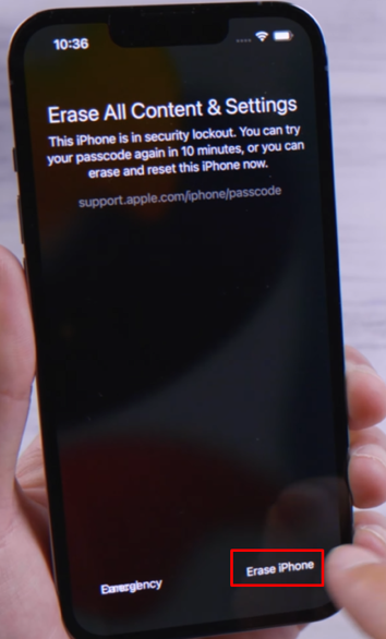 Tap ‘Erase iPhone‘ again for confirmation