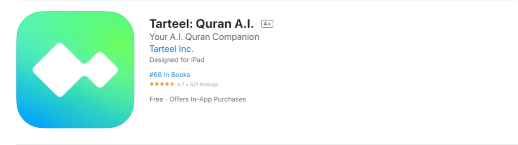 Tarteel — voice search the Quran App For iPhone 