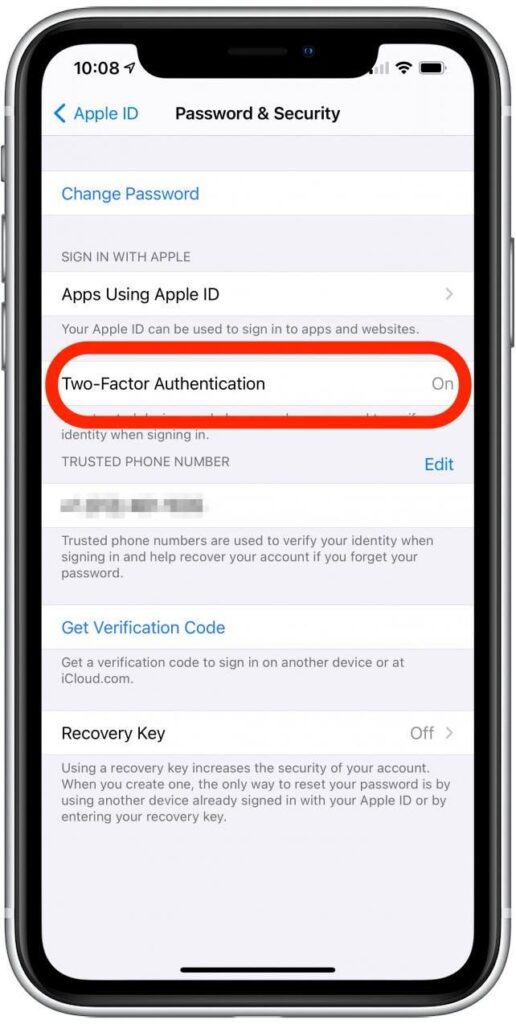 Check Two-factor Authentication: