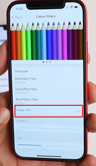 change the color profiles on iPhone