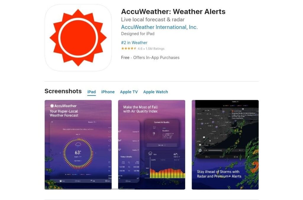 AccuWeather: Weather Apps For iPhone