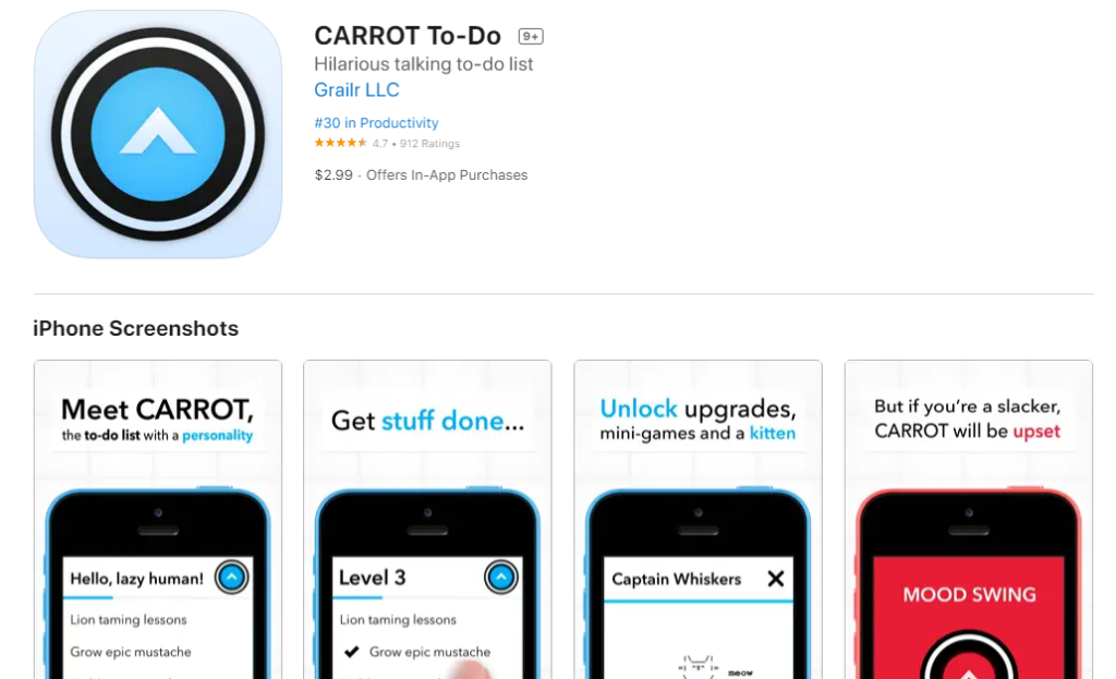 Carrot: Best Reminder Apps for iPhone