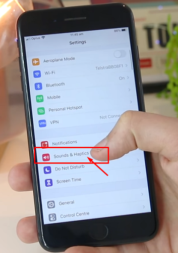 choose the option “Sound & Haptics