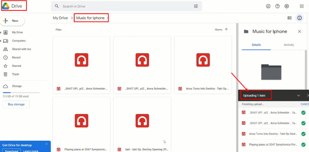 Move Music to iPhone via Google Drive without iTunes