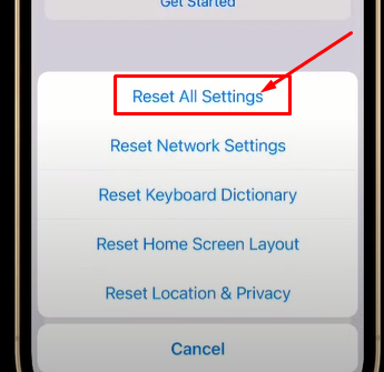 Reset All Settings