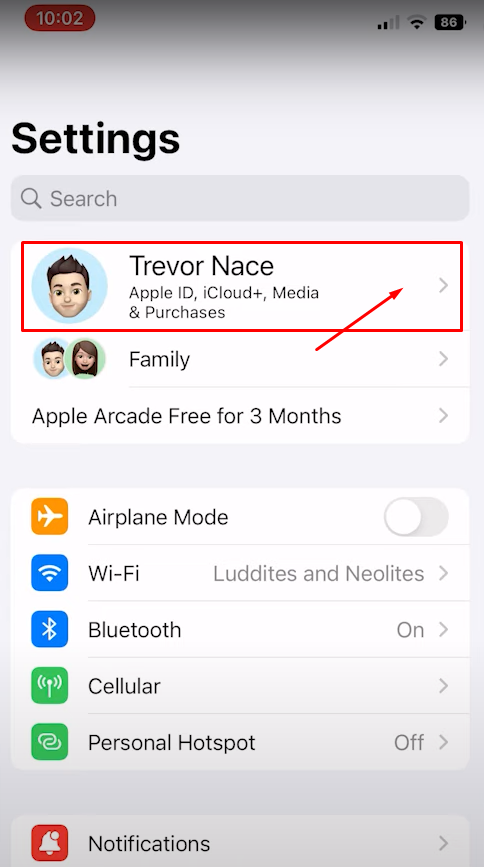 Search Your Apple ID Profile Name