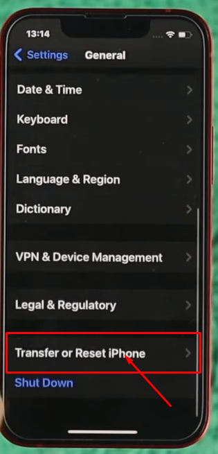 Transfer or Reset iPhone