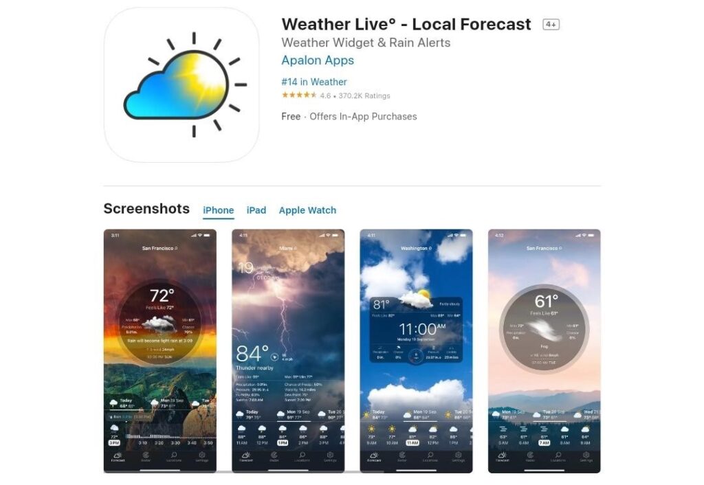 Weather Live: Weather Apps For iPhone