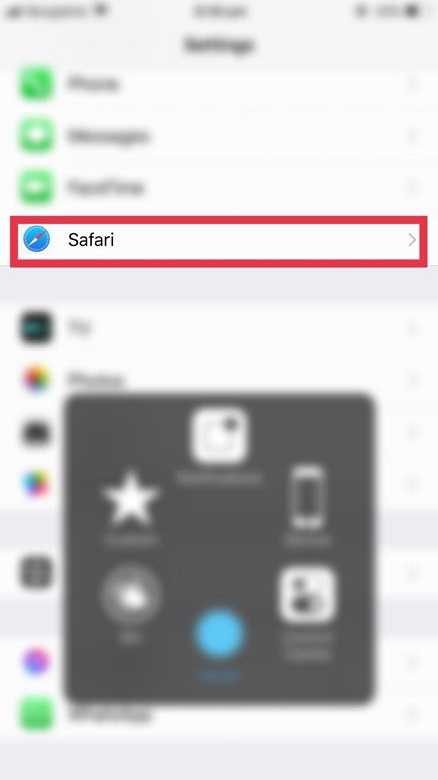 Open the Setting app and select Safari