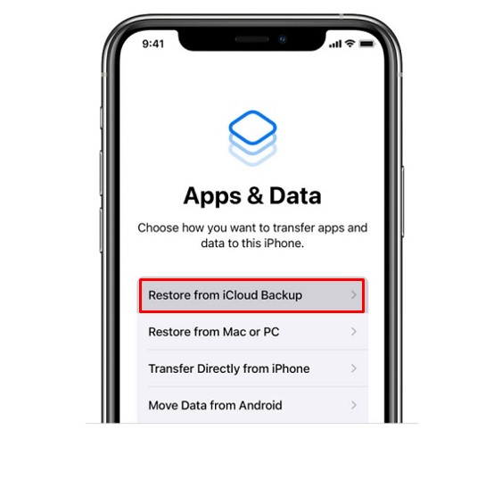 Restore from iCloud Backup