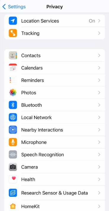 allow all the permissions on your iPhone