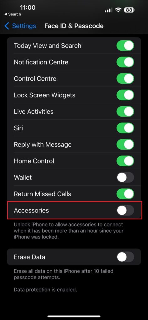 Face ID & passcode Accessories 