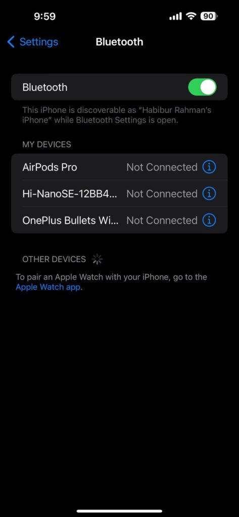 Disconnect Other Bluetooth Devices