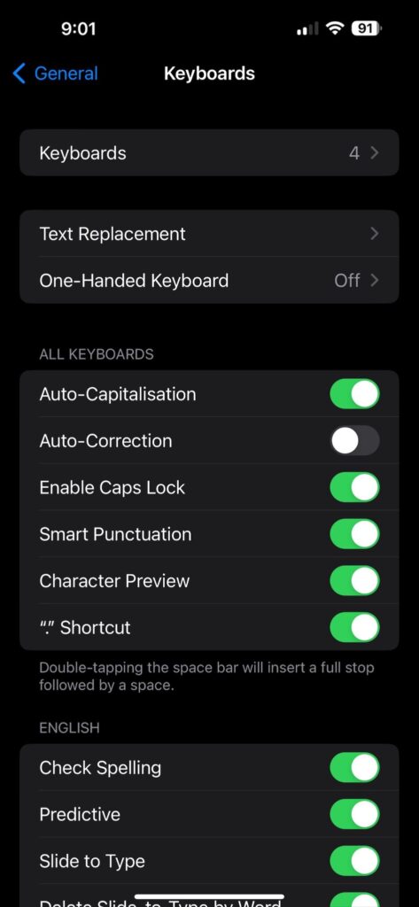 Keyboard option