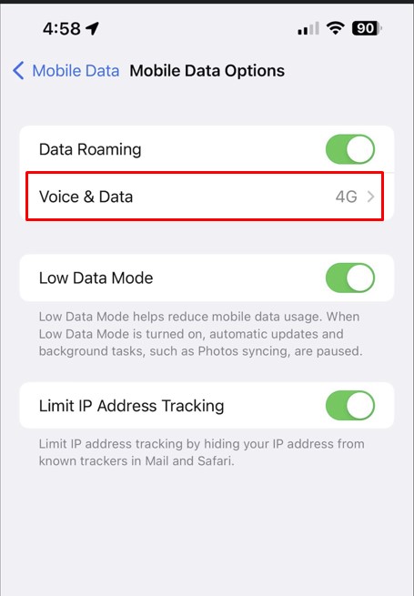 Now, choose voice & data