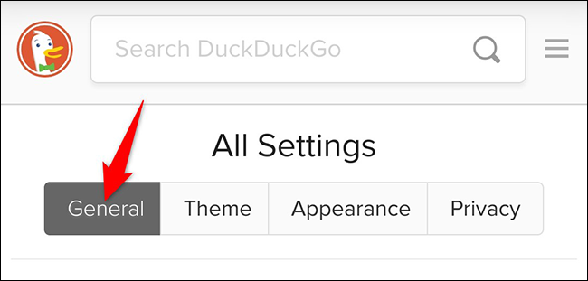 Select All Settings, then tap on the General tab