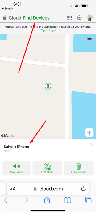 Check find my iPhone