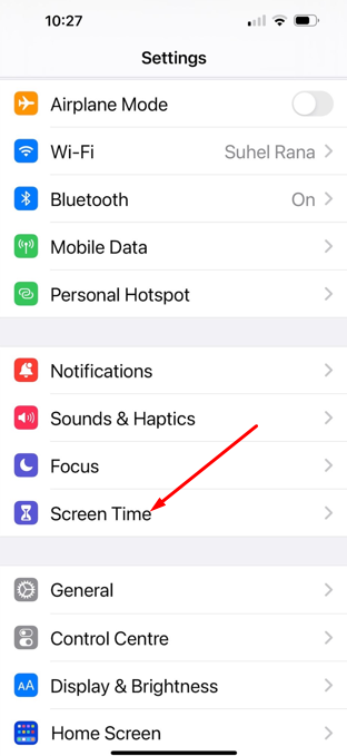 Open up your iPhone’s Settings app and scroll down to Screen Time