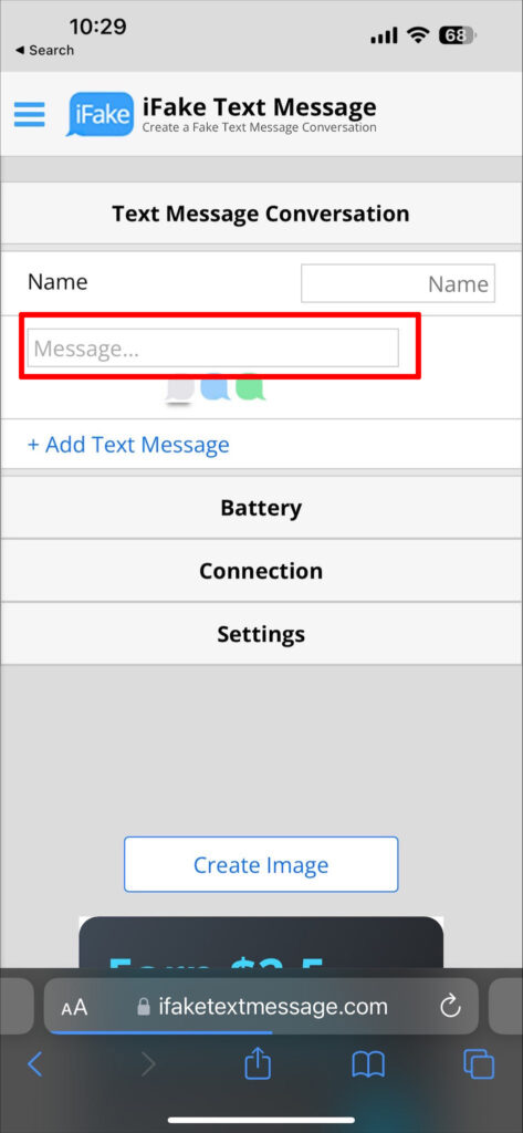 iFake Text Message