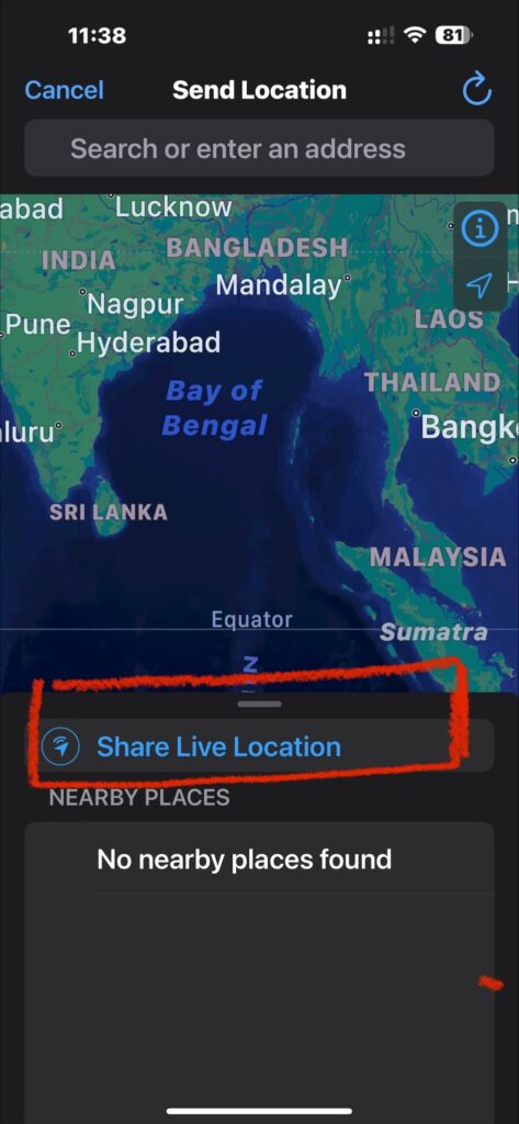 Share Live Location