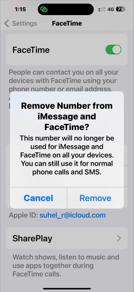 Can You Remove Your Phone Number From The FaceTime Account