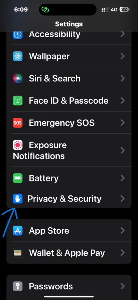 Go to your iPhone Settings Privacy