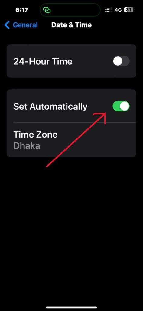 Turn on the Set Automatically option